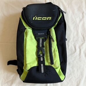 Icon Motosports Squad 3.0 Hi-Viz Reflective Motorcycle Backpack Laptop Bag Worn